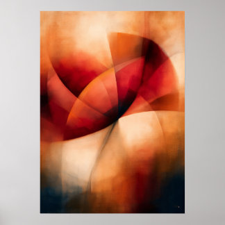 Keshi Klaproos Cubistische Bloemige Abstractie Poster