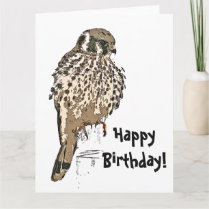 Kestral Bird Wildlife Birthday Wenskaart Kaart