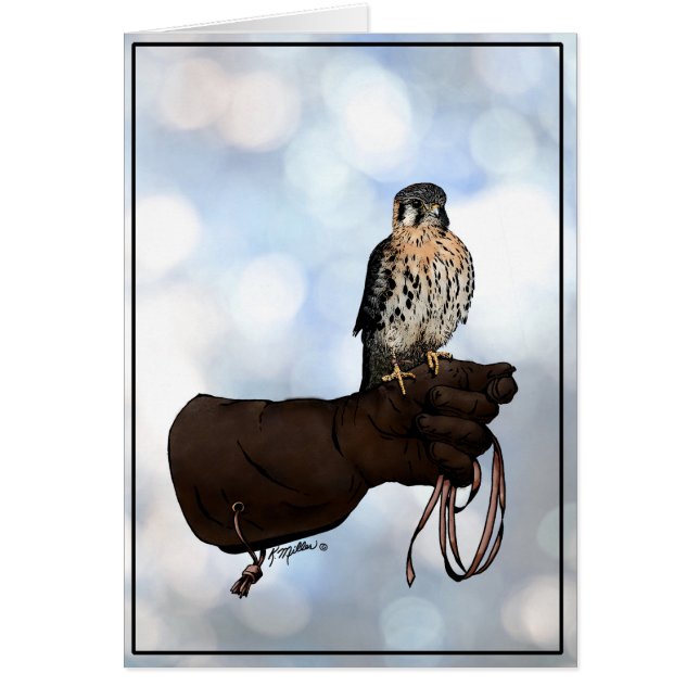 Kestrel op Glove Illustration (Voorkant)