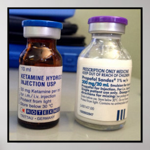Ketamine en Propofol flacons Poster