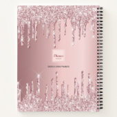 Ketchbook druppelt monogram zwart roze glitter notitieboek (Achterkant)