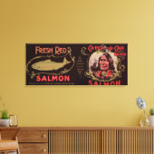Ketchican, Alaska - Catch-A-Can zalmlabel Canvas Afdruk (Insitu (Woonkamer))