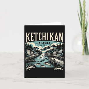 Ketchikan Alaska AK Grafische Zalmhoofdstad Kaart