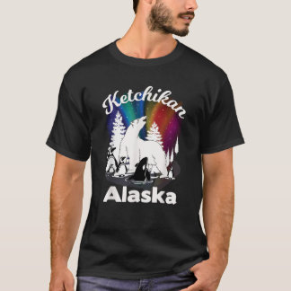 Ketchikan Alaska Aurora Borealis Beer Orca Souveni T-shirt