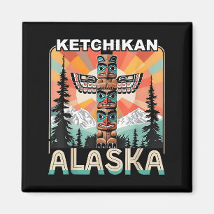 Ketchikan Alaska Indiaanse Totem Le Magneet