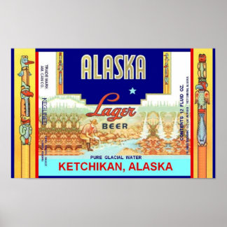KETCHIKAN ALASKA LAGER BEER KAN POSTER ONTWERPEN