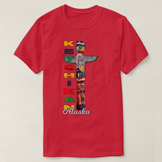 Ketchikan Alaska Totem Pole Native Art Souvenir Ke T-shirt (Design voorkant)