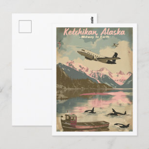 Ketchikan Alaska Vintage Beroemde Reisplaats Briefkaart
