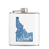 Ketchum Idaho houtnerf Heupfles (Voorkant)