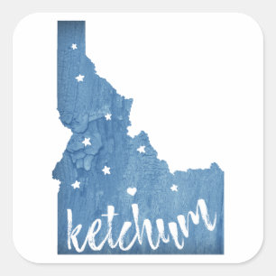 Ketchum Idaho houtnerf Vierkante Sticker