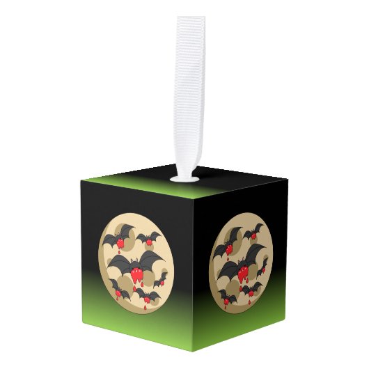 Ketchup Eater Vampire Bats Kubus Ornament (Voorkant hoekig)