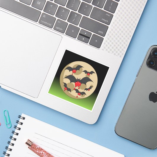Ketchup Eater Vampire Bats Sticker (Laptop met iPhone)