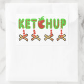 Ketchup en Fries Rechthoekige Sticker (Tas)