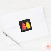 Ketchup en Mustard Vierkante Sticker (Envelop)