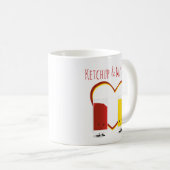 Ketchup et moutarde avec Coeur et Mots Mug (Devant droit)