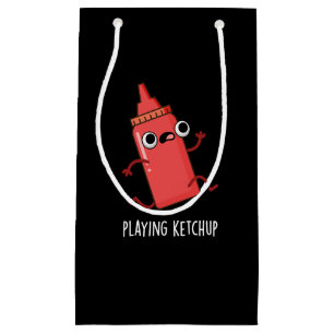 Ketchup Funny Sauce Pun Dark BG afspelen Klein Cadeauzakje