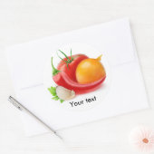 Ketchup ingrediënten ronde sticker (Envelop)