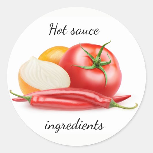 Ketchup ingrediënten ronde sticker (Voorkant)