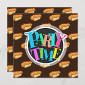 Ketchup & Mosterd Hot Dog Patroon, Bruin Kaart (Voorkant / Achterkant)