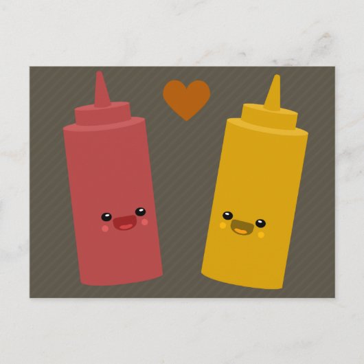 Ketchup & Mustard Friends Briefkaart (Voorkant)