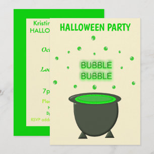Ketel en Borrelende Groene Brouwsel Halloween Aang Kaart
