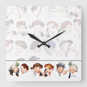 Keten van Gossip 4 Vierkante Klok