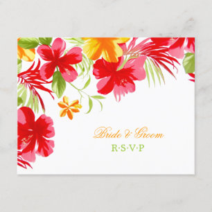 Ketmie tropicale épousant la carte de RSVP