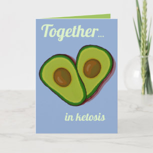 Keto Couple Green Avocado Heart in Love Bedankkaart
