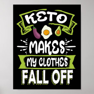 Keto Dieet Low-Carb Ketogene Ketosis Kleding Herfs Poster