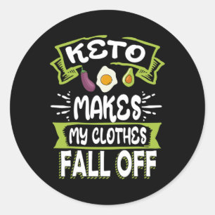 Keto Dieet Low-Carb Ketogene Ketosis Kleding Herfs Ronde Sticker