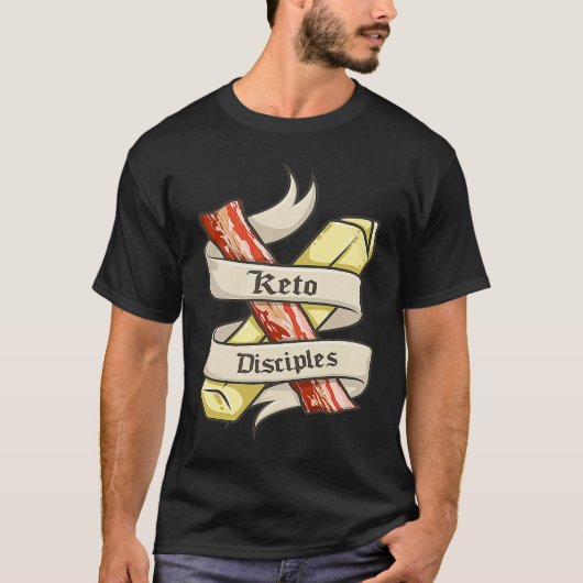 Keto Disciples Bacon Butter  Retro Keto Diet Match T-shirt (Voorkant)