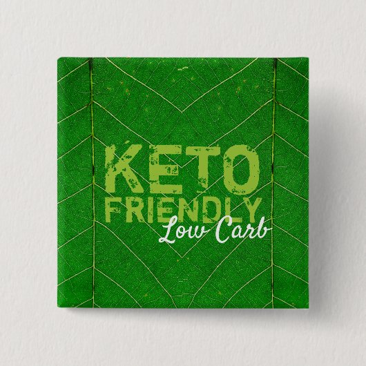 Keto Friendly Low Carb Vierkante Button 5,1 Cm (Voorkant)