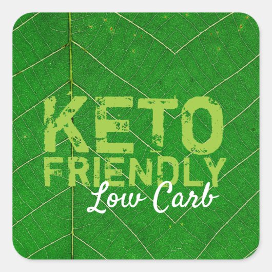 Keto Friendly Low Carb Vierkante Sticker (Voorkant)