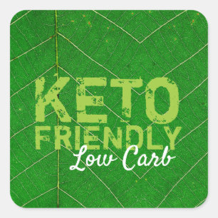 Keto Friendly Low Carb Vierkante Sticker
