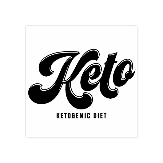 Keto Zwart Retro Script Typografie Rubber Stamp Rubberstempel (Afrduk)