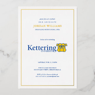 Kettering University Afstuderen Folie Uitnodiging