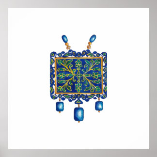 Ketting blauw poster