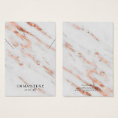 Ketting Display Card ・ Roos Gold op witte marmer Visitekaartje (Voorkant /achterkant)