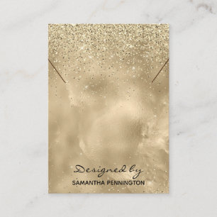 Ketting display Champagne Gold Faux Foil Glitter Visitekaartje