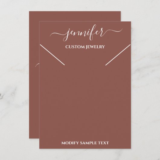 Ketting Display Kaart Brown Jewelry Logo (Voorkant / Achterkant)