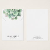 Ketting Display Kaart · Pastel Succulent Flower (Voorkant /achterkant)