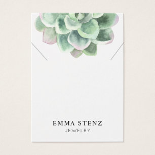 Ketting Display Kaart · Pastel Succulent Flower