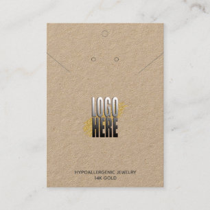 Ketting Earring Holder Logo social media on Kraft Visitekaartje