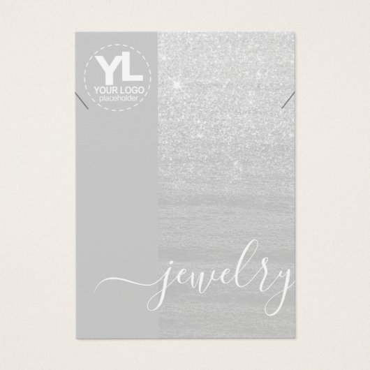 Ketting Glamour Silver Glitter Glam Visitekaartje (Voorkant)
