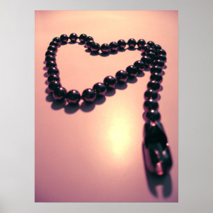 Ketting in de vorm van het hart poster