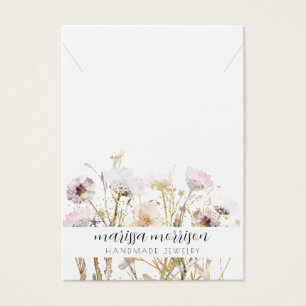 Ketting juwelen roze goudbloemen visitekaartje