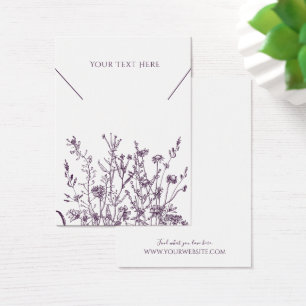 Ketting juwelier Display Kaart Paarse wilde flora