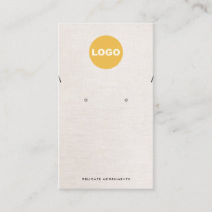 Ketting met beige linnen Logo toevoegen Visitekaartje