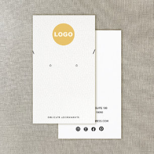 Ketting met wit leder Voeg Logo Busi toe Visitekaartje