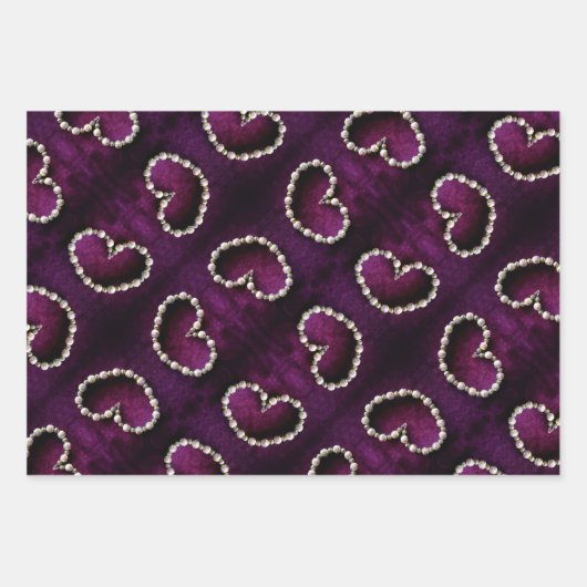 Ketting van hartgestormde sla op Paars Inpakpapier Vel (Voorkant 2)